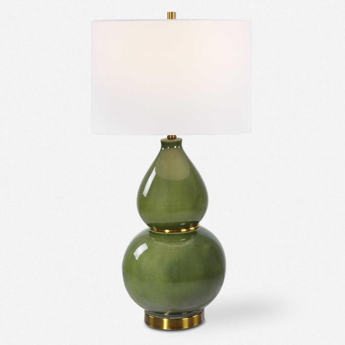 Black Label Gourd Table Lamp, Green 1