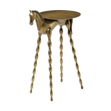 Troy Drinks Table Brass Finish