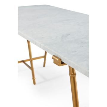 Kesden Bianco Marble Top Desk