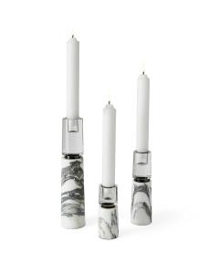 Optic Candleholders - Marble, Set of 3