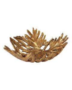 Oak Leaf Metallic Gold Bowl